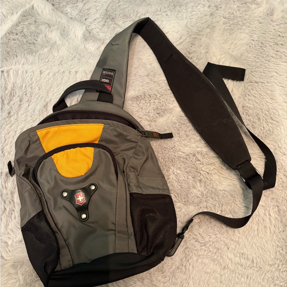 SwissGear Gray and Yellow Shoulder Sling Backpack